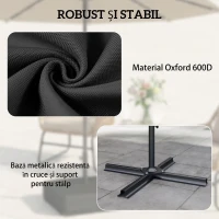 Outsunny Bază pentru Umbrelă Reumplibilă cu Nisip 80 kg/Nisip Umed 90 kg, pentru Tije de Ø48 mm, Negru(m-6)