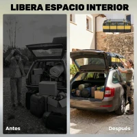 Outsunny Bolsa de Techo para Coche 594L Impermeable con 6 Correas Alfombrilla Antideslizante Ganchos para Vehículos Amarillo(m-4)