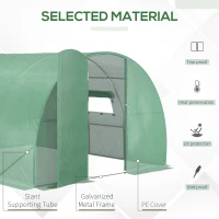 Outsunny Reinforced Walk in Polytunnel Greenhouse, 4x3x2 m(m-15)