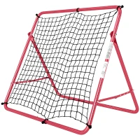 SPORTNOW Rete di Rimbalzo per Calcio Portatile, 5 Angoli Regolabili in Acciaio e Nylon a Doppio Strato, 103x72x89cm, Rosso(m-7)
