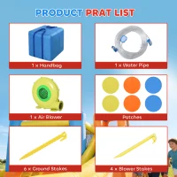 AIYAPLAY 5 in 1 Bouncy Castle for Children, Inflatable Bounce House with Dual Slides, Pool, Climbing Wall, Water Cannons, Blower(m-8)