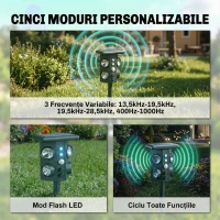 Outsunny Dispozitiv de Alungare a Animalelor, Repelent Ultrasonic(m-5)