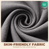 HOMCOM Dining Chairs Set of 2, Linen Upholstered Kitchen Chairs with Padded Seat, Curved Backrest, Rubberwood Legs, Dark Grey(m-6)