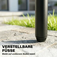 Outsunny Gartenstuhl 2er Set wetterfest Gartenstühle aus Stahl und Holz Stapelstuhl mit Rückenlehne bis 160kg belastbar Naturholz(m-8)