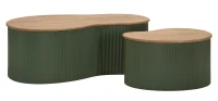 Mauro Ferretti Set de măsuță de cafea Frankfurt verde 2 bucăți cm 87x53x32-50x35x28(m-1)
