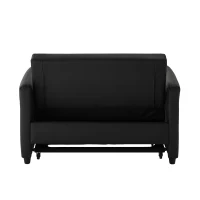 Divano letto estraibile, rivestimento in PU idrorepellente, 122x83x82 cm, Nero anticato(m-6)