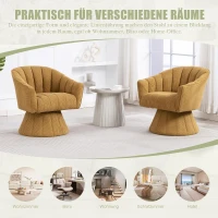 360°-Drehstuhl mit ergonomischer, umschließender Rücken- und Armlehne, 70 x 66 x 72 cm, Senfgelb(m-8)