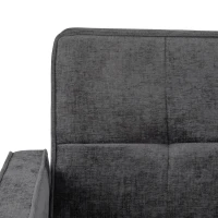 Divano letto a due posti con funzione letto, estraibile, schienale regolabile, rivestimento in chenille, 142x79x85 cm, Nero anticato(m-12)