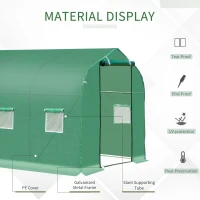 Outsunny 3 x 2m Walk-in Polytunnel Greenhouse with Windows and Door, Outdoor Plant Shelter for Garden, Backyard(m-16)
