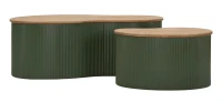 Mauro Ferretti Set de măsuță de cafea Frankfurt verde 2 bucăți cm 87x53x32-50x35x28(m-2)