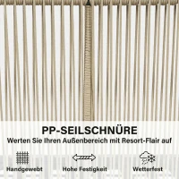 Outsunny Gartenmöbel Set 4-teilig Polyrattan Lounge-Set mit Zweisitzer 2 Sessel Akazienholz-Lamellentisch dicke waschbare Kissen(m-4)