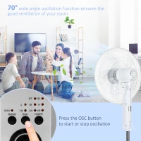 HOMCOM Statiefventilator ventilator afstandsbediening in hoogte verstelbaar 3 snelheden(m-5)