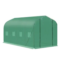 Outsunny 4 x 2m Walk-in Polytunnel Greenhouse with Windows and Door, Outdoor Plant Shelter for Garden, Backyard(m-24)