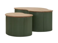 Mauro Ferretti Set de măsuță de cafea Frankfurt verde 2 bucăți cm 87x53x32-50x35x28(m-4)