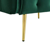 Divano-letto 2 posti, rivestimento in velluto, piedi dorati, 178x82x70 cm, Verde(m-8)