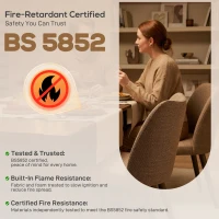 HOMCOM Dining Chairs Set of 2, Linen Upholstered Kitchen Chairs with Padded Seat, Curved Backrest, Rubberwood Legs, Brown(m-9)