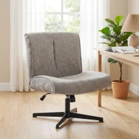 HOMCOM Poltrona de Lounge Estofada Cadeira de Destaque Giratória em Veludo com Regulagem de Altura para Sala de Estar Escritório Cinza(m-5)