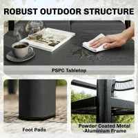 Outsunny 4 Seater Rattan Garden Furniture Set with 2 Armchairs, Loveseat, Coffee Table, Garden Sofa Set with Cushions, Dark Grey(m-7)