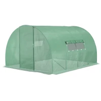 Outsunny Reinforced Walk in Polytunnel Greenhouse, 4x3x2 m(m-22)
