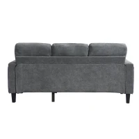 Divano a forma di L, rivestimento in chenille, LED & USB, 185x135x85 cm, Grigio(m-8)