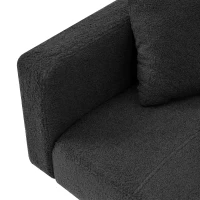 Divano letto con funzione letto, schienale regolabile, gambe dorate, rivestimento in sherpa, 175x64x72 cm, Grigio(m-12)