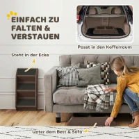 PawHut Hundetreppe 3 Stufen 36,5 cm Hoch Haustiertreppe für Kleine Hunde klappbar für Bett, Sofa, Couch Auto Braun(m-5)