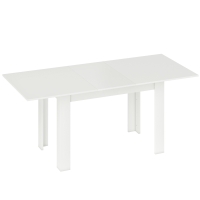 HOMCOM Mesa de comedor extensible, mesa de cocina rectangular, para 6-8 personas, 140-180 x 80 cm, blanco