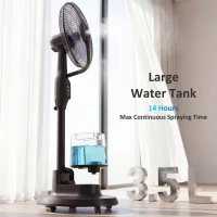 HOMCOM Stojący wentylator z mgiełką, oscylacja 70°, 3 prędkości, 3 tryby, zbiornik 3,5 l, czarny(m-8)