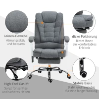 Fotel biurowy Vinsetto z masażem, ergonomiczny, z funkcją leżenia(m-8)