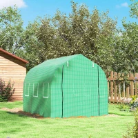Outsunny 3 x 2m Walk-in Polytunnel Greenhouse with Windows and Door, Outdoor Plant Shelter for Garden, Backyard(m-20)