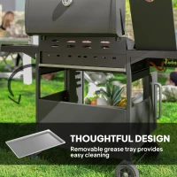 Grill gazowy 15,2 kW, 5 palników ze stali, kółka, boczny palnik(m-7)