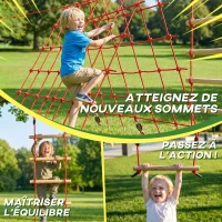 AIYAPLAY Parcours d'obstacles Ninja pour enfants 10 M kit de tyrolienne complet charge 100 kg, installation facile, rouge(m-6)
