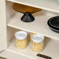 HOMCOM Tall Kitchen Cupboard, Kitchen Pantry Cabinet with Drawer, Shelves, Cream White(m-7)