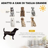 PawHut Recinto per Cani Pieghevole in Acciaio con Picchetti per Interni ed Esterni, 68 x 100 cm, 12 Pannelli, Nero(m-7)