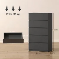 HOMCOM Chest of Drawers, 5-Drawer Storage Cabinets, Modern Dresser, Storage Drawer Unit for Bedroom(m-3)