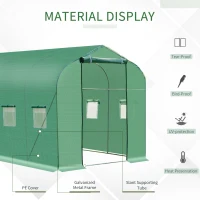 Outsunny 4 x 2m Walk-in Polytunnel Greenhouse with Windows and Door, Outdoor Plant Shelter for Garden, Backyard(m-17)