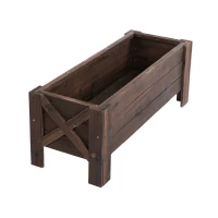 Outsunny ghiveci din lemn pentru plante, 100x36.5x36 cm, maro(m-14)