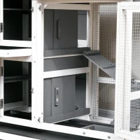 PawHut Cusca Exterior pentru Iepuri – Cu Roti, Casa si Zona de Alergat(m-12)