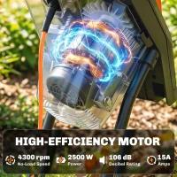 Outsunny 2500W Electric Wood Chipper, Corded Wood Mulcher Shredder with 45L Collection Bag, 4300RPM, 44mm Cutting Diameter(m-4)