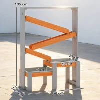 AIYAPLAY Sand Wasserspieltisch, Holz Wassertisch, Matschtisch mit Wasserbahn, 2 Becken Sandkastentisch für 3-8 Jahre Kinder Grau(m-3)