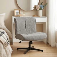 HOMCOM Poltrona de Lounge Estofada Cadeira de Destaque Giratória em Veludo com Regulagem de Altura para Sala de Estar Escritório Cinza(m-4)