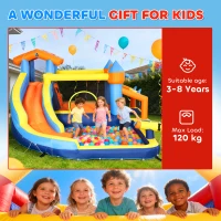 AIYAPLAY Dmuchany zamek 8-w-1 z dmuchawą, zjeżdżalnią, brodzikiem, trampoliną i ścianką wspinaczkową do użytku wewnątrz i na zewnątrz, 350x325x210 cm, wielokolorowy(m-9)