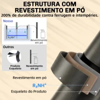 Outsunny Conjunto Bistrô de Jardim 3 peças Mesa e 2 Cadeiras Dobráveis em Ripas Dupla Proteção Antiferrugem Preto(m-5)