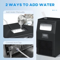 HOMCOM Commercial Ice Maker with 4kg Ice Storage - Black(m-6)