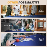 SPORTNOW Stół do tenisa stołowego, składany, w zestawie 2 rakietki, 3 piłeczki, siatka, do wnętrz, metalowa konstrukcja, 274x152x76 cm, niebieski(m-7)