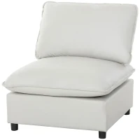 HOMCOM Akzentstuhl, Moderner Leathaire-Stuhl mit Breiter und Tiefer Sitzfläche, Dicke Polster, Einfache Montage, Grau(m-10)