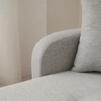 Divano angolare a forma di L con chaise longue, rivestimento in cotone-lino, cuscini inclusi, 166x118x77 cm, Grigio(m-10)