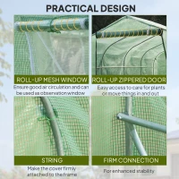 Outsunny 3 x 2m Walk-in Polytunnel Greenhouse with Windows and Door, Outdoor Plant Shelter for Garden, Backyard(m-18)