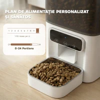 PawHut Distribuitor Automat de Hrană pentru Pisici 4.5L cu Aplicație și Înregistrator Vocal(m-4)