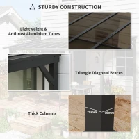 Outsunny Pergola 3x3m, Wodoodporna, Stabilna, Metalowa, Zimowa(m-7)